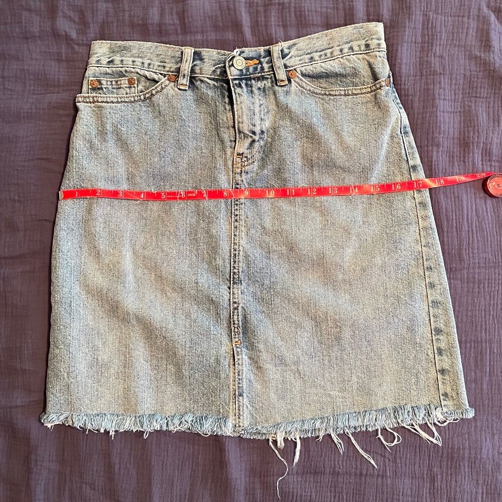 Gap Denim Frayed Hem Mini Skirt - Picture 5 of 6